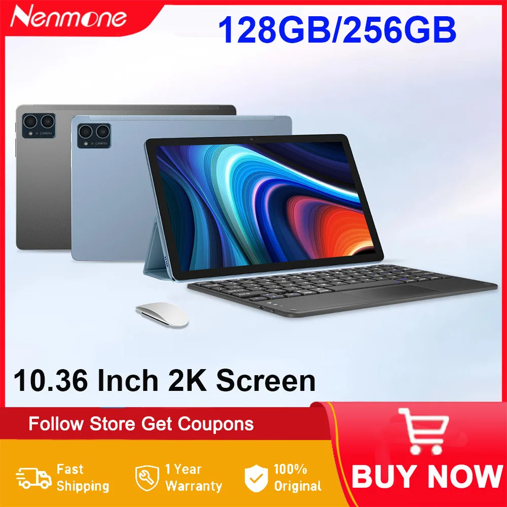 Nenmone K60Pro 게임용 태블릿, 2 in 1 2024, 10.36 인치, 7000mAh 배터리, 고속 충전, 2000*1200, 안드로이드 4G 태블릿 PC, 글로벌 펌웨어