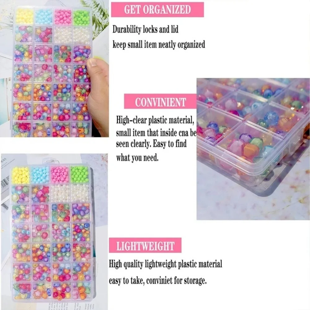 Clear Plastic Jewelry Box Adjustable Compartments 9-20 Slots Organizer Storage Container For Beads Earrings Rings Rectangle