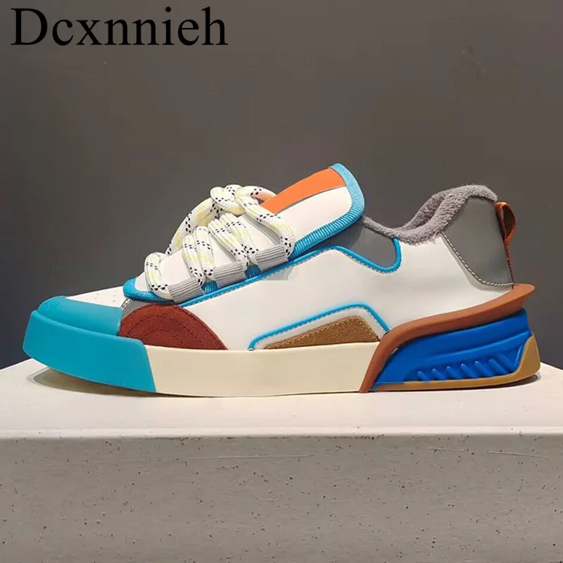 

Spring Autumn New Genuine Leather Flat Shoes Colored Lacing Casual Shoes Unisex Comfortable Versatile Walking Shoes Women