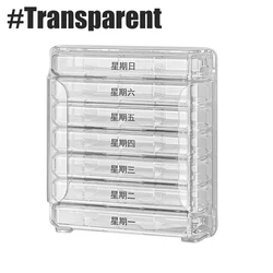 Enhanced Weekly Pill Organizer with Four Daily Compartments for Medication and Supplements (Transparent)