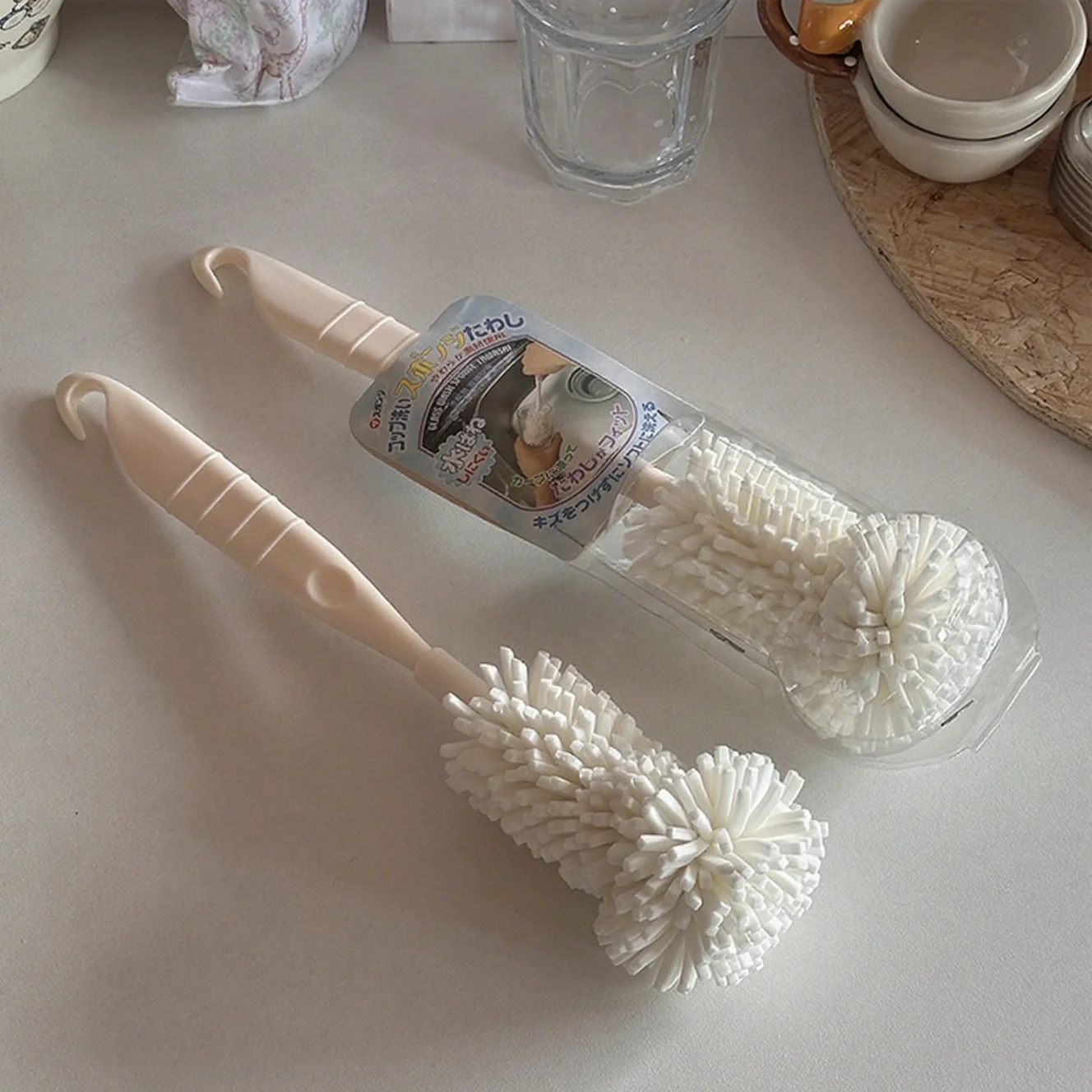 New Kitchen Wine Glass Cleaner Sponge Brush Cup Deep-Clean Reusable Long Handle Non-Scratch For Bottles Scouring Cleaner Tools_voghion.com