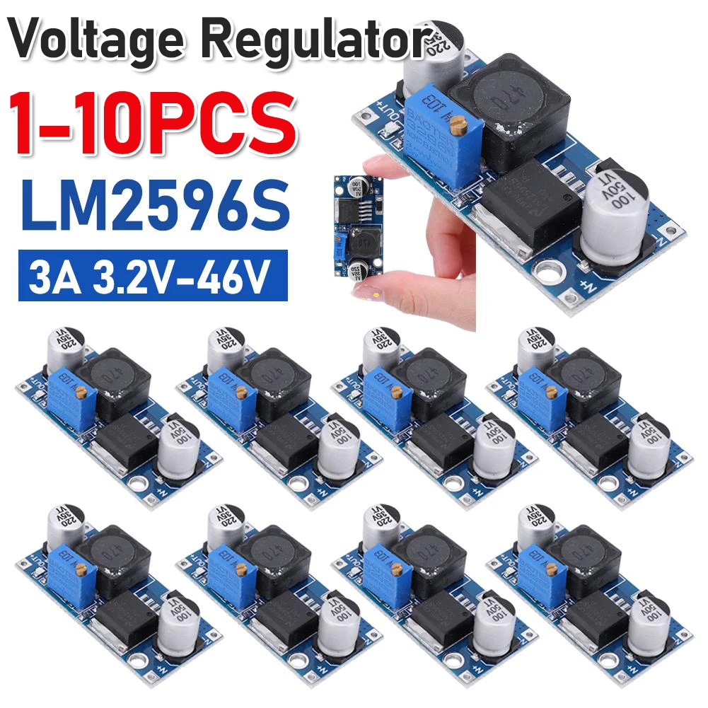 

1-10PCS LM2596 DC to DC Buck Converter Voltage Regulator 3A Adjustable Step-down Power Supply Module 24V 12V 5V 3V For Arduino