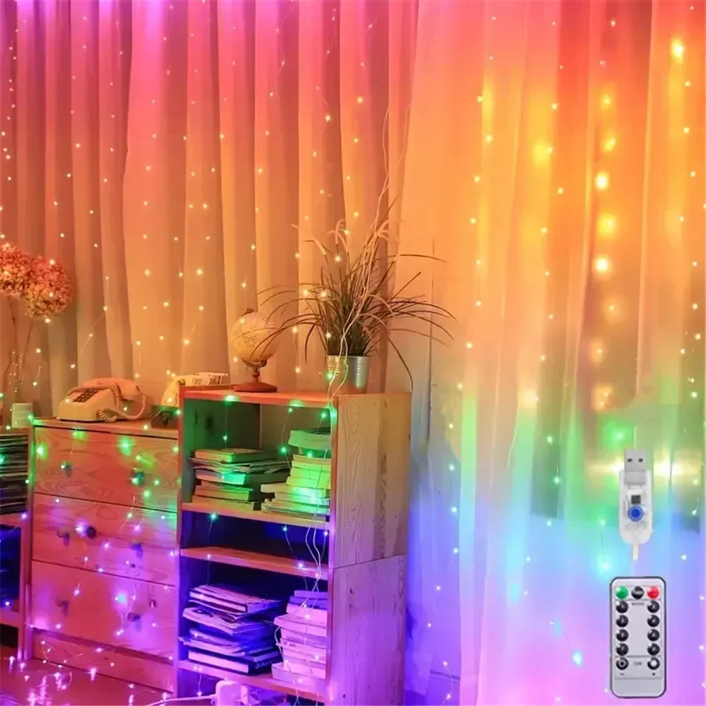 Description Picture 2 of itemUSB String Lights Holiday Wedding Fairy Light Garland Lights for Bedroom 3/4/6M Remote Control Curtain LED Christmas Decoration