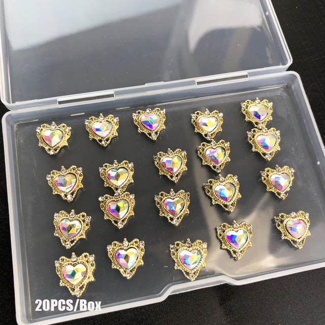 Box Red Nail Cherry Charms 3D Nail Rhinestones Mix Shape Nail Studs Shiny Nail Rhinestone Cute Glitter Nail Accessories Gems