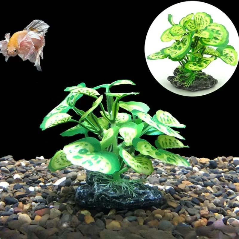 Simulation Aquatic Plants Fish Tanks Aquarium Decorations Reptile Boxes Plant Table Decorations Emulation Fabric Art Leaves