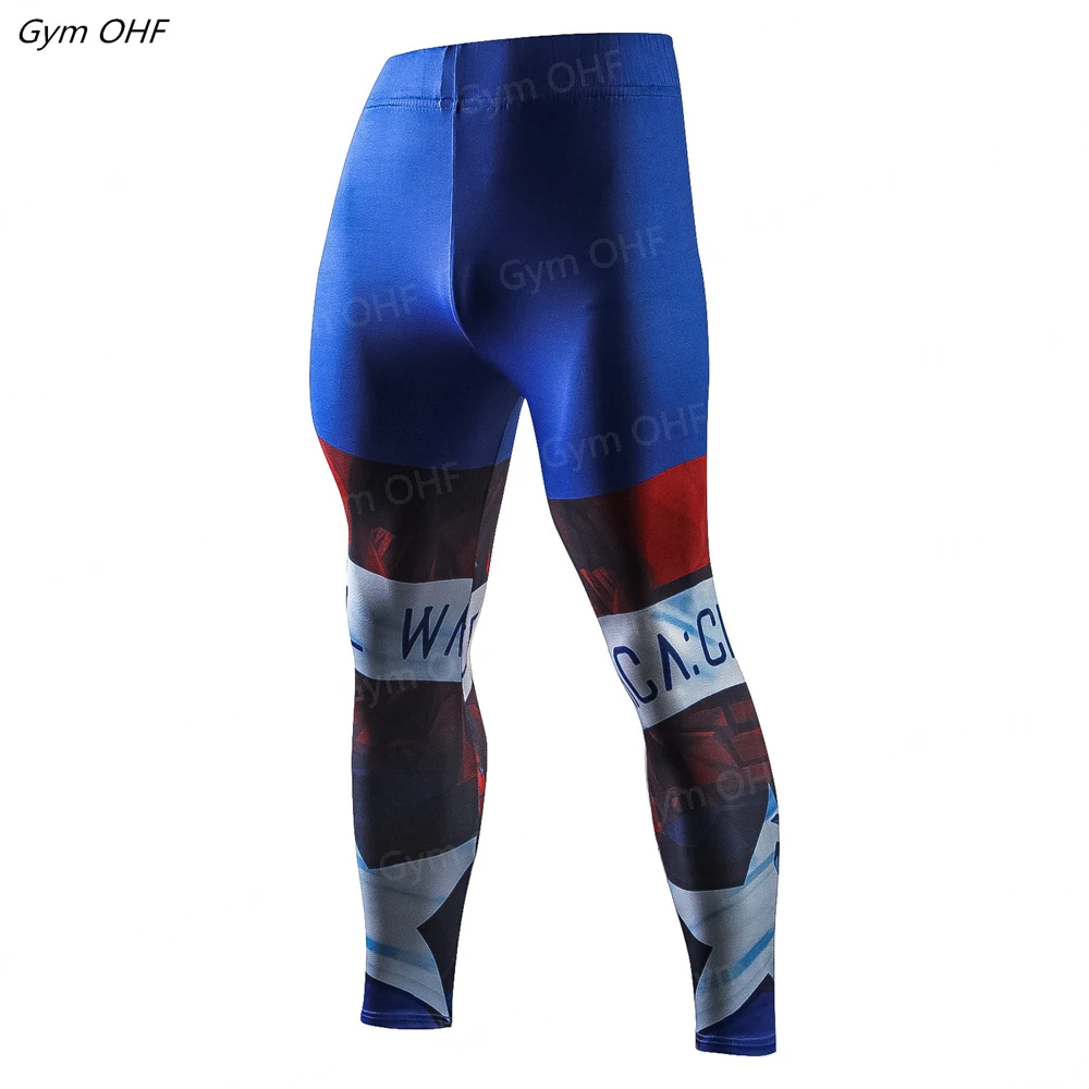 Men's Pants 3D Printed Leggings Sweatpants Quick-Drying Compression Fitness Training Tights Rashgard Jogging Gym Running