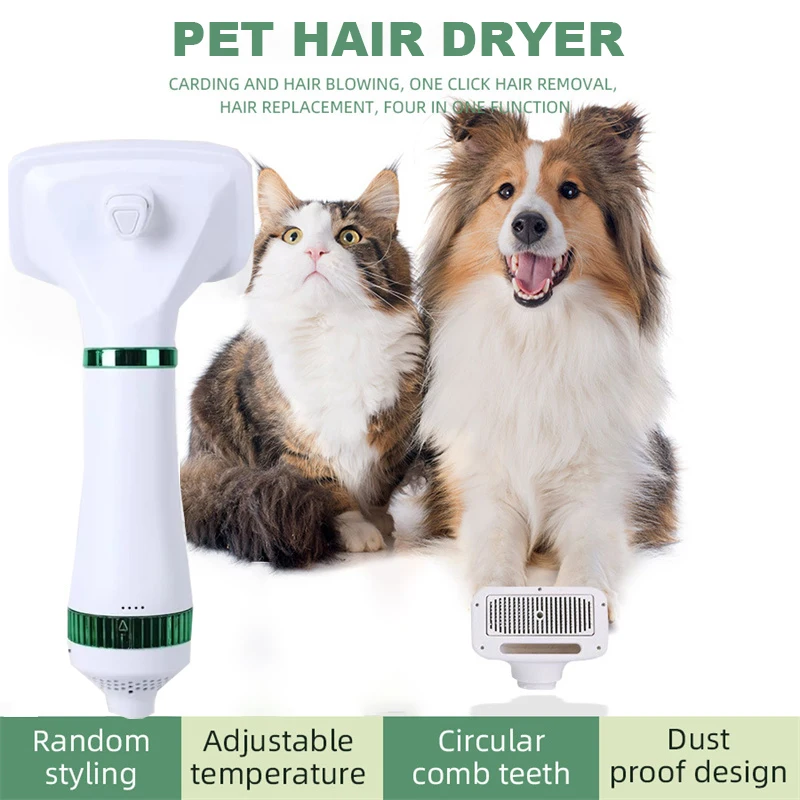 2 in 1 Pet Dog Grooming Hair Dryer for Cats Dogs Comb Brush Hair Removal Portable Dog Blower Professional Pet Furry Drying Brush