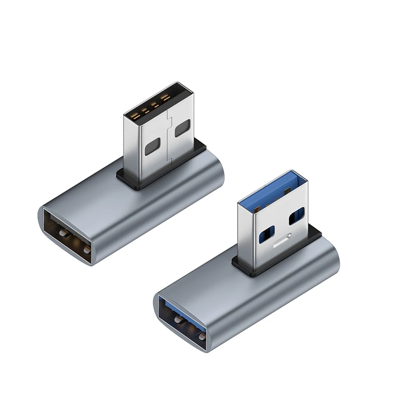 NNBILI 90 직각 USB 3.0 확장 어댑터 상향 팔꿈치 10Gbps USB 커넥터 PC 남성-여성 확장 플러그 Converte