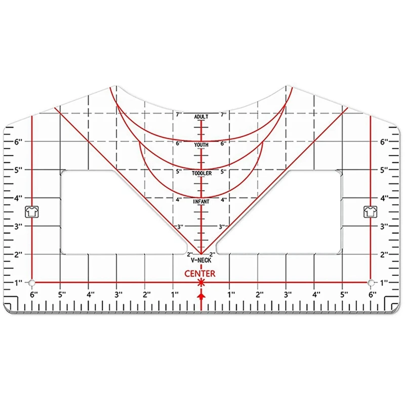 

Линейка для футболок, акриловая линейка для выравнивания футболки, линейка с отцентрованным дизайном, измерительный инструмент для футболок, акриловая линейка для всех размеров
