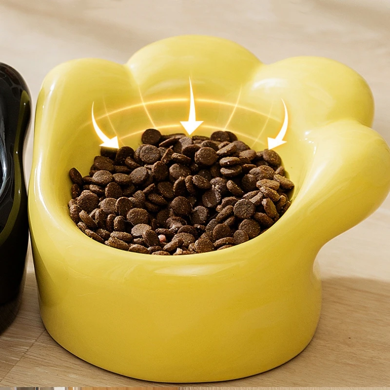 رائعتين الكرتون القطط باو وعاء الحيوانات الأليفة لطيف بسيط القطط قدم تصميم وعاء للقطط الكلاب الحيوانات الأليفة تغذية الغذاء وعاء الماء