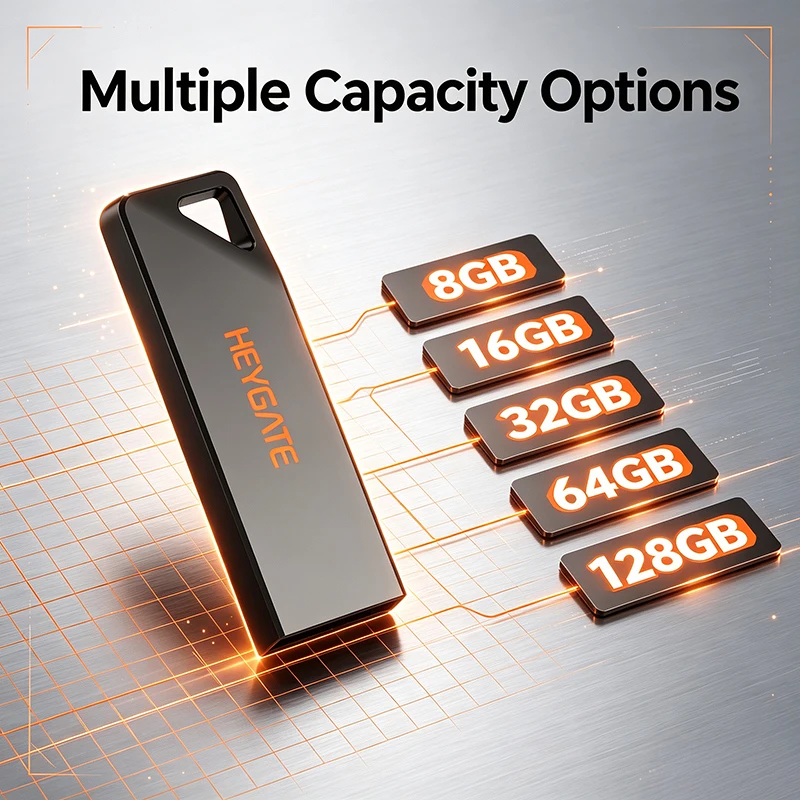 Compact Metal USB 2.0 Flash Drive for Data Storage and Backup