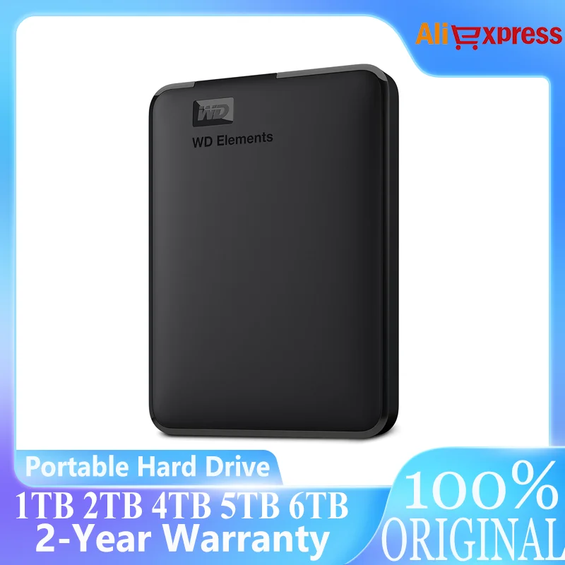 Western Digital WD 1TB 2TB 4TB 5TB 6TB רכיבים ניידים כונן קשיח חיצוני נייד עבור Windows USB 3.2 Gen 1 USB 3.0 עבור PC & Mac