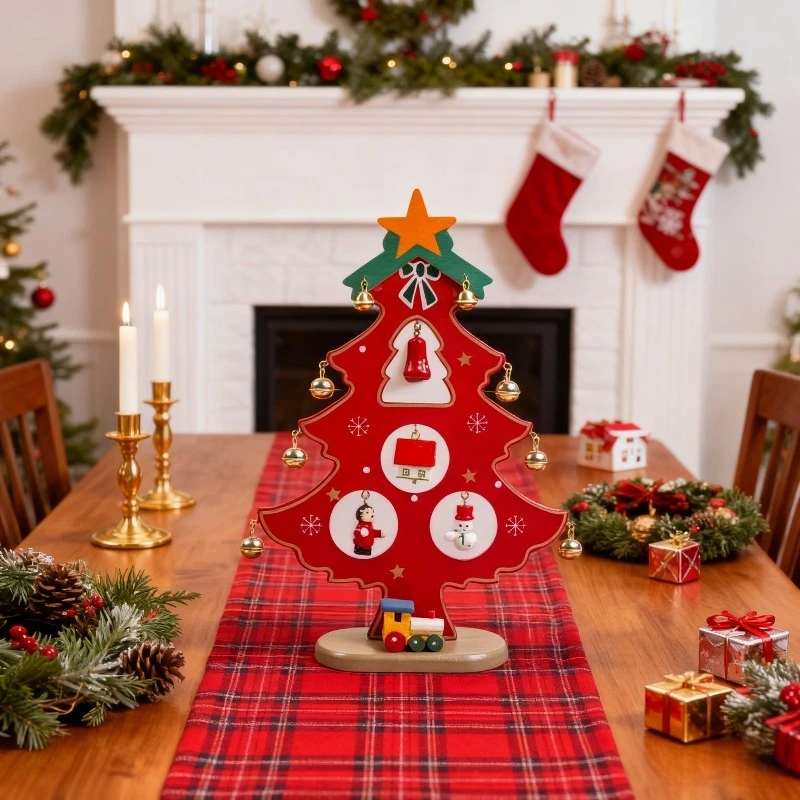 Creative Christmas Wooden Desktop Ornaments, Christmas Home Decorations, Painted Christmas Tree Decorations, Christmas Gifts