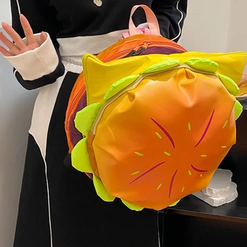 대형 맞춤형 배낭 한국어 버전 용량 다층 햄버거 가방, 야외 방수 부모 자녀 배낭