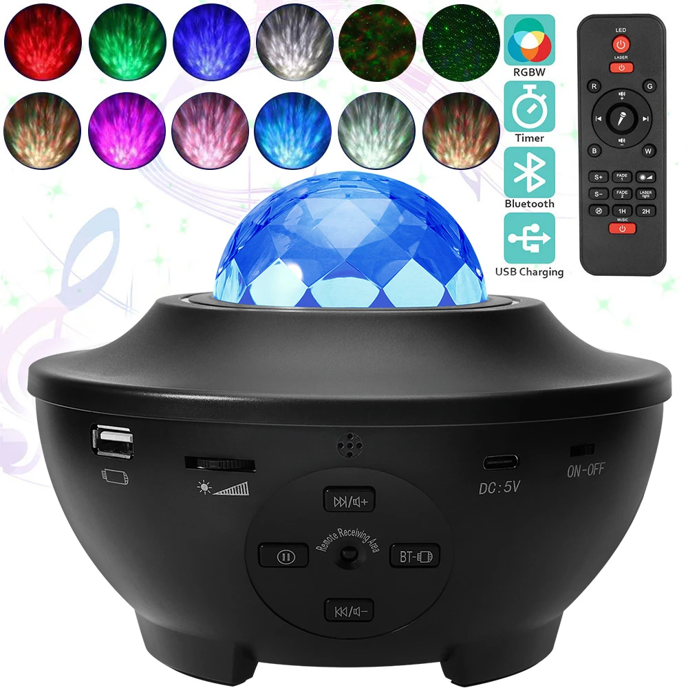 Usb Led Star Night Light Music Starry Water Wave Led Projector Light Bluetooth-compatible Sound-activated Projector Light Decor - Night Lights - AliExpress Usb Led Star Night Light Music Starry Water Wave Led Projector Light Bluetooth-compatible Sound-activated Projector Light Decor - Night Lights - AliExpress