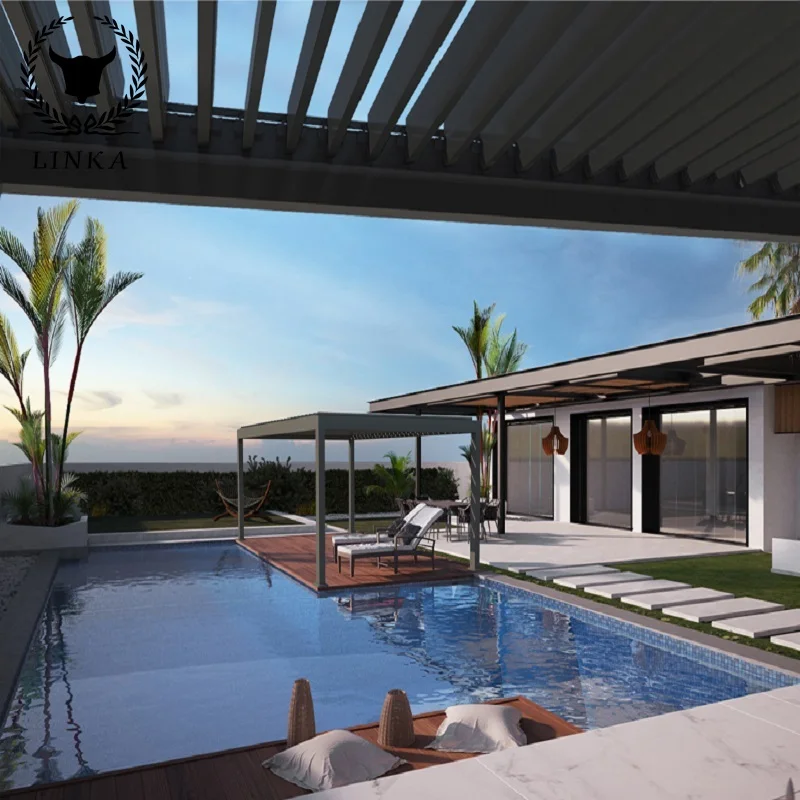 Kit Di Pergola Per Tetto A Lamelle Elettriche Su Misura Per Veranda Motorizzata Per Pergola All'Aperto