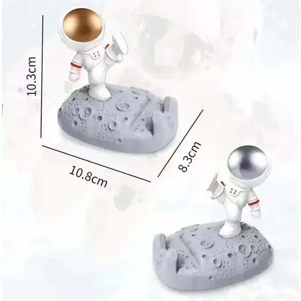 Astronaut Themed Universal Mobile Phone Stand Flat Bed Decoration Frame Creative Lazy Stand for Car Decoration