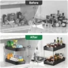 1/2 Pcs Under Sink Storage Organizer 2 Tier Drawer Multipurpose Rack Cabinet Under Sink Storage Rack Bathroom Kitchen Organizer 5