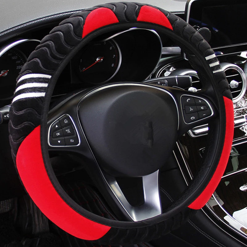 

Car Steering Wheel Cover 38cm Small Monster Plush Warm Anti-skid Wheel Cover Car Interior Accessories