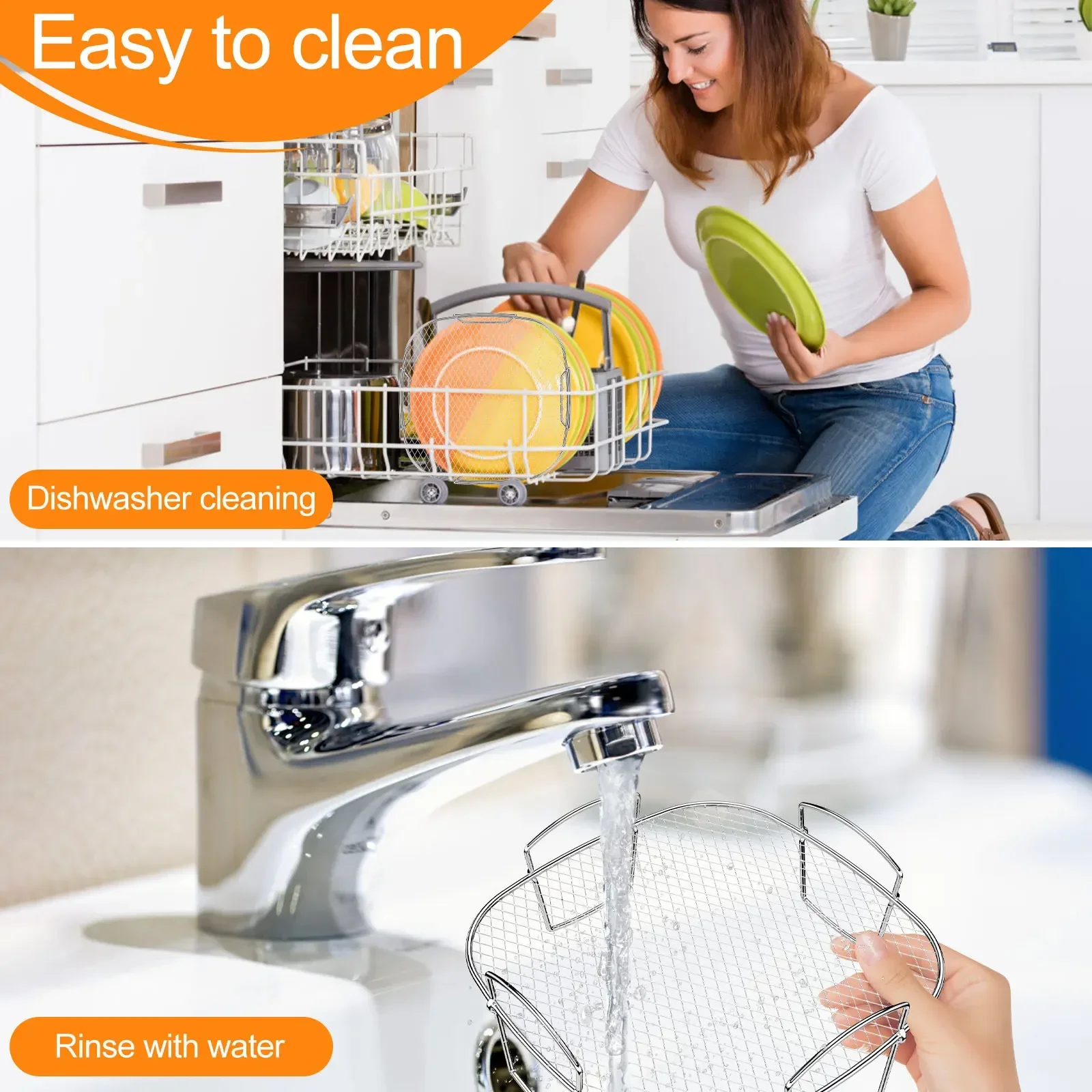 Air Fryer Rack Stackable Grill Stainless Steel Air Fryer Oven Grill Steamer Household Kitchen Cookware Small Tools