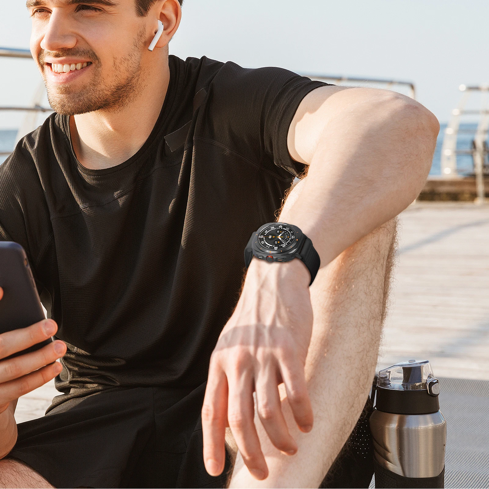 Armband für Samsung Galaxy Watch Ultra 2, 47 mm, Zubehör, Nylon, Pulseira Trail Loop-Armband, Correa Galaxy Watch Ultra 47 mm – Detail 7