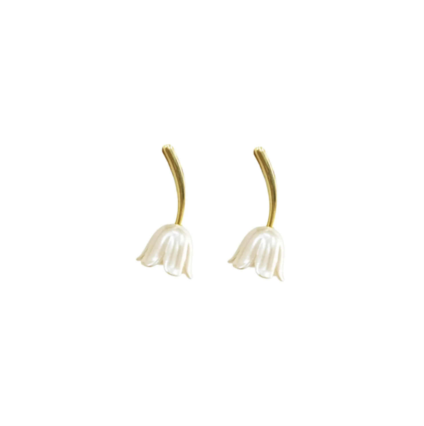 2023 new Tulip 925 silver needle flower mini Artificial pearl alloy Earrings for women Fashion Jewelry