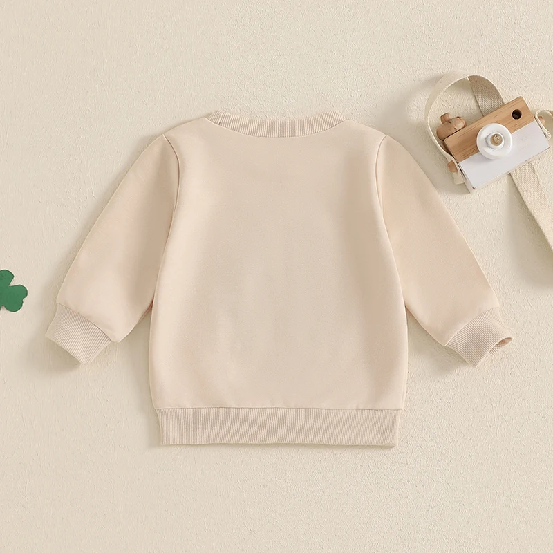 -10-10 Lioraitiin 3M-3Y Toddler Baby Girl Boy Irish Day Romper Casual Clover Embroidery Long Sleeve Jumpsuit Cute Clothes