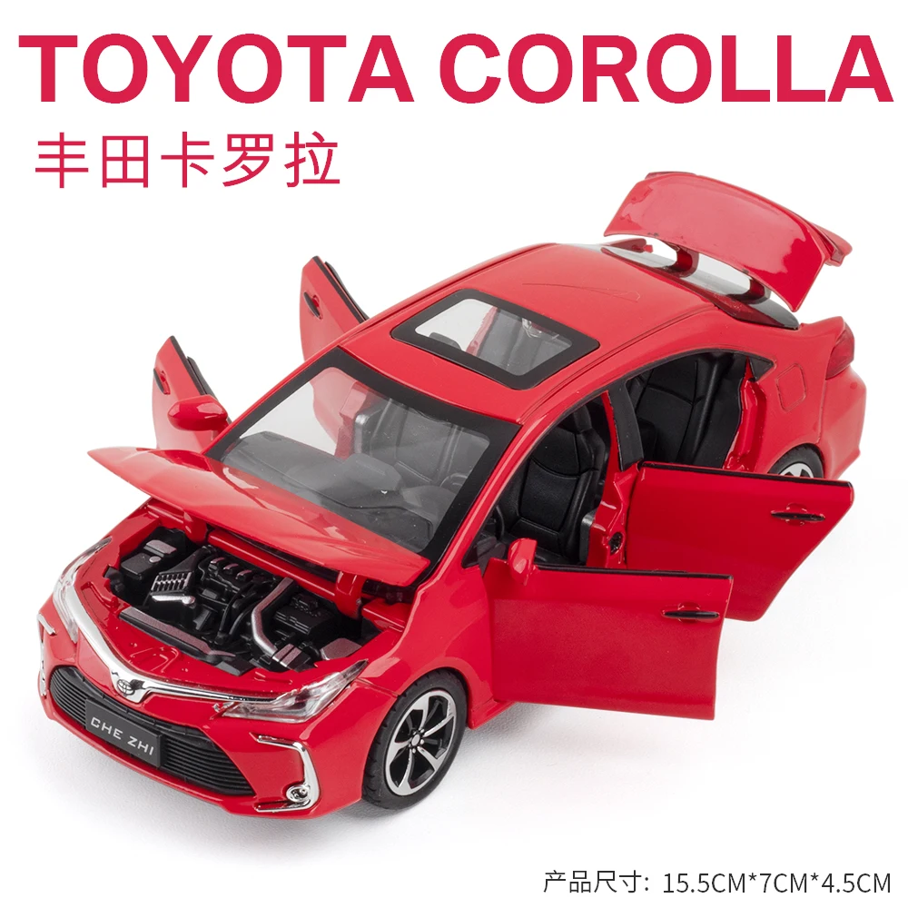 Toyota Corolla Alloy Car Diecast Toy with Sound & Light - Pull Back Toy for Children, Boys Birthday Gift
