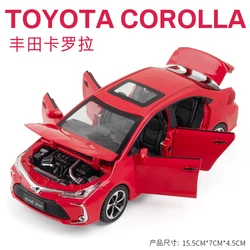 Toyota Corolla Alloy Car Diecast Toy with Sound & Light - Pull Back Toy for Children, Boys Birthday Gift (Red)