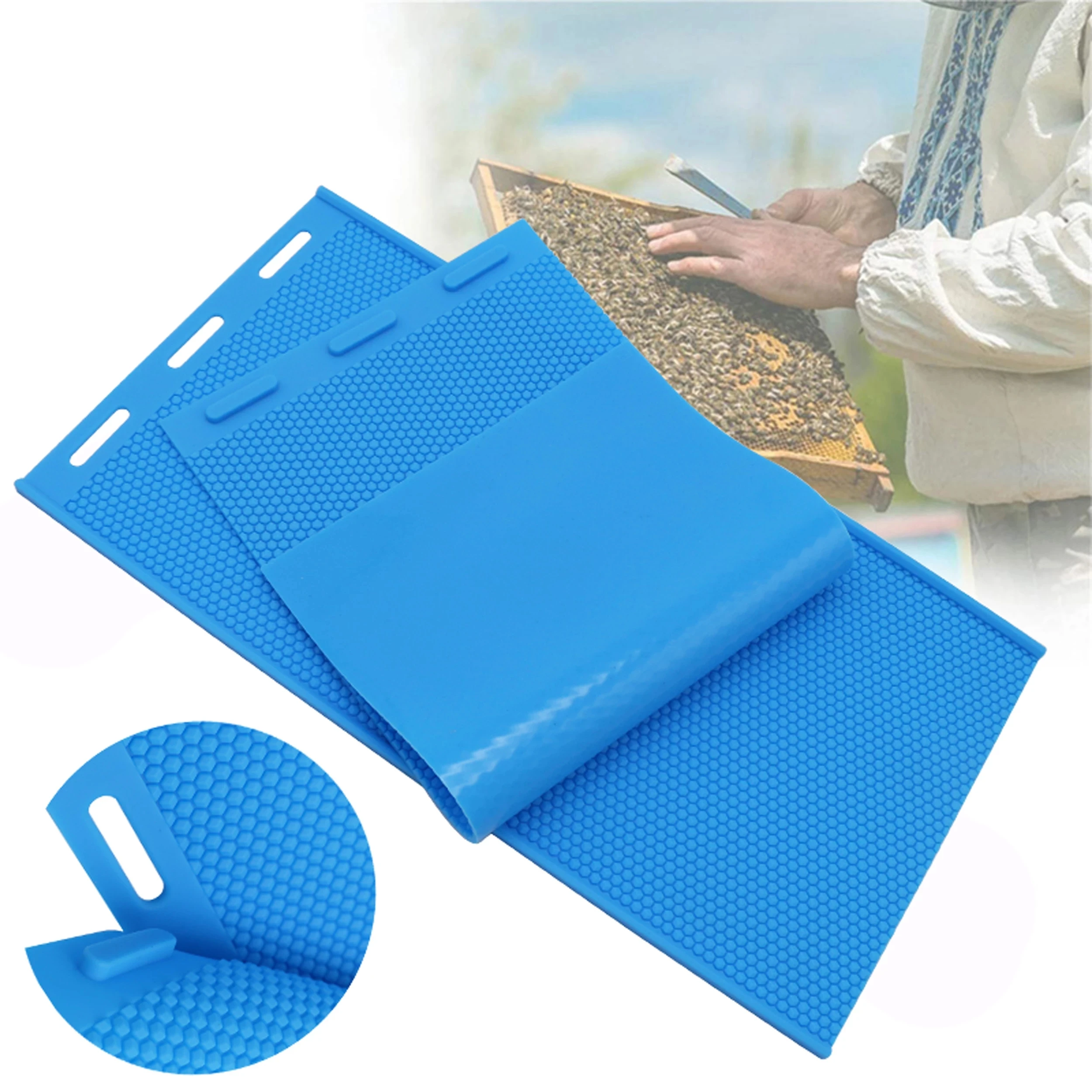 Apiculture Silicone Beeswax Honeycomb Mold Flexible Wax for Machine Foundation Sheets Press Embosser Wax Nest Base Making 1set beekeeping tools,beekeeping accessories,natural beeswax