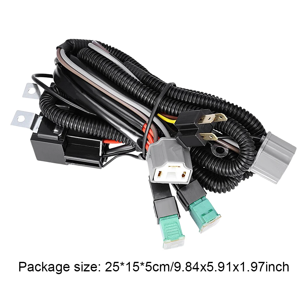 12V 자동차 H4 LED 헤드라이트 릴레이 배선 하네스 키트 H4 배선 하네스 키트 H4 9003 헤드라이트 릴레이 배선 키트 세라믹 소켓 플러그