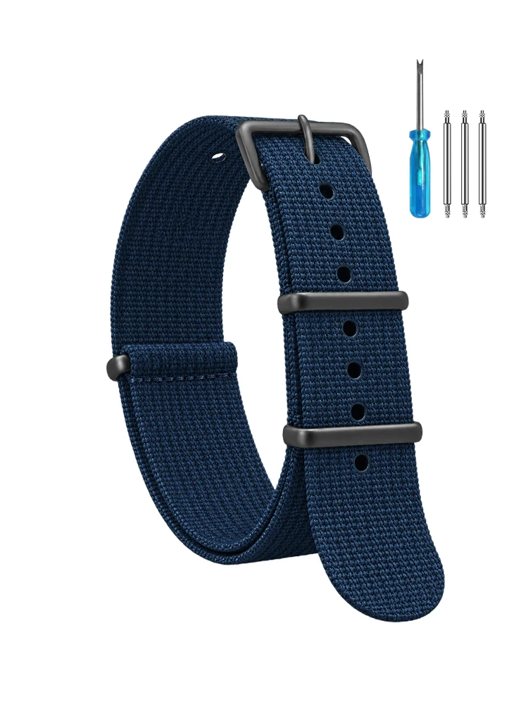 Premium Ribbed Nylon Strap - Military Ballistic Fabric Replacement Watchband