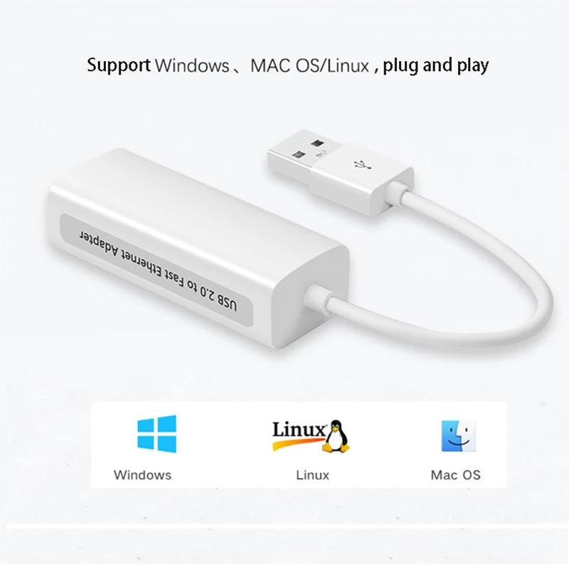 USB to RJ45 이더넷 케이블 분배기 확장 어댑터 마이크로 USB2.0 태블릿 노트북 PC 컴퓨터 안드로이드용 100Mbps 네트워크 카드