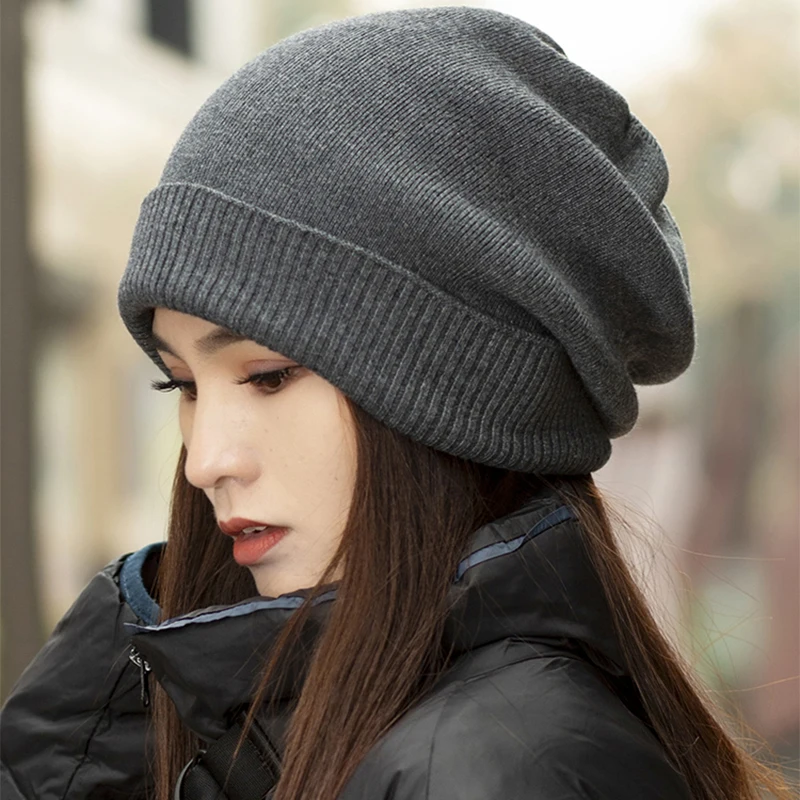 VISROVER 6 colors solid real cashmere beanies winter hat for woman acrylic hat woman Autumn Warm skullies for man Wholesales 3