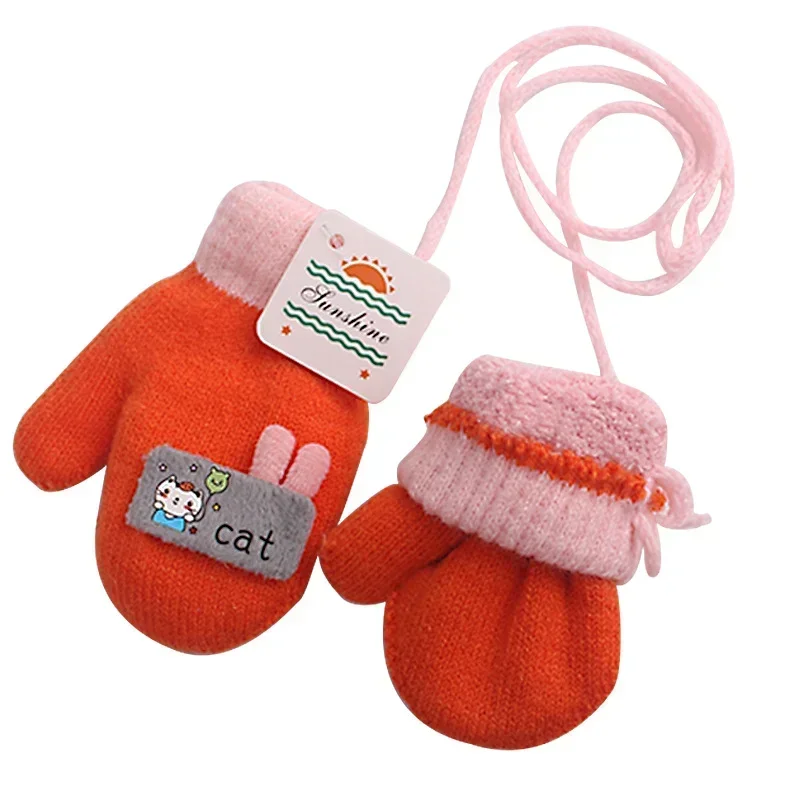 1-3 Years baby Winter Hand Gloves Thick Warmer Knitted Mittens Thicken Mittens for Kids Cute Cartoon Gloves Boys Girls baby gloves
