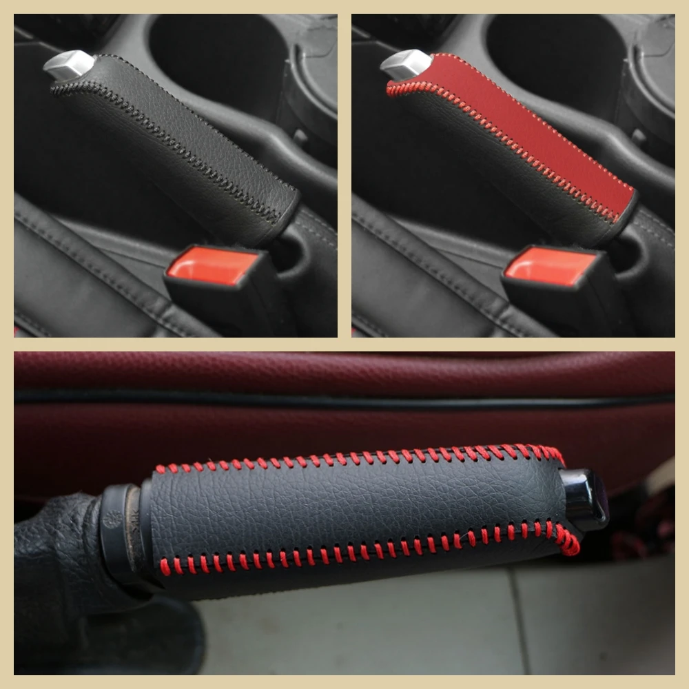 Hand Brake Cover Leather Car Handbrake Cover For Ford Focus 2 3 MK2 MK3 Fiesta Ecosport Mondeo Fusion Kuga Escape Gears Protection Acc.