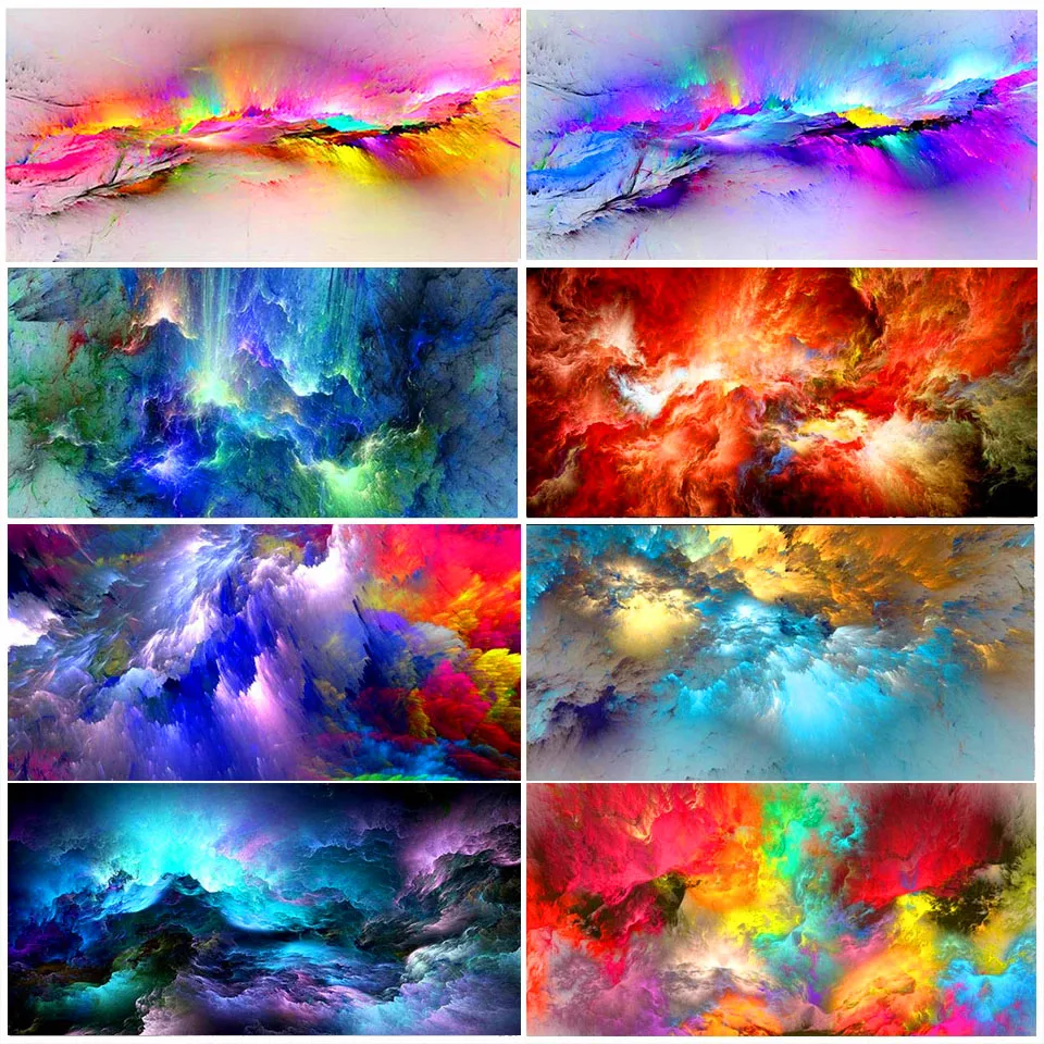 

Абстрактная красочная облако пейзаж алмазная живопись большая полная Алмазная вышивка Стразы наборы для вышивки крестиком Diy творческое искусство