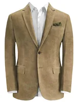 Men Autumn Winter Wick Cotton Slim Fit Suit Blazer Business Work Coat Notch Lapel Jacket Outwear Casual Fashion Brown Jacket 1