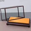 Purple Sandalwood Display Stand Glass Cover Decorations Display Box Dust Cover Storage Box Decorative Tray Closet Organizer 5