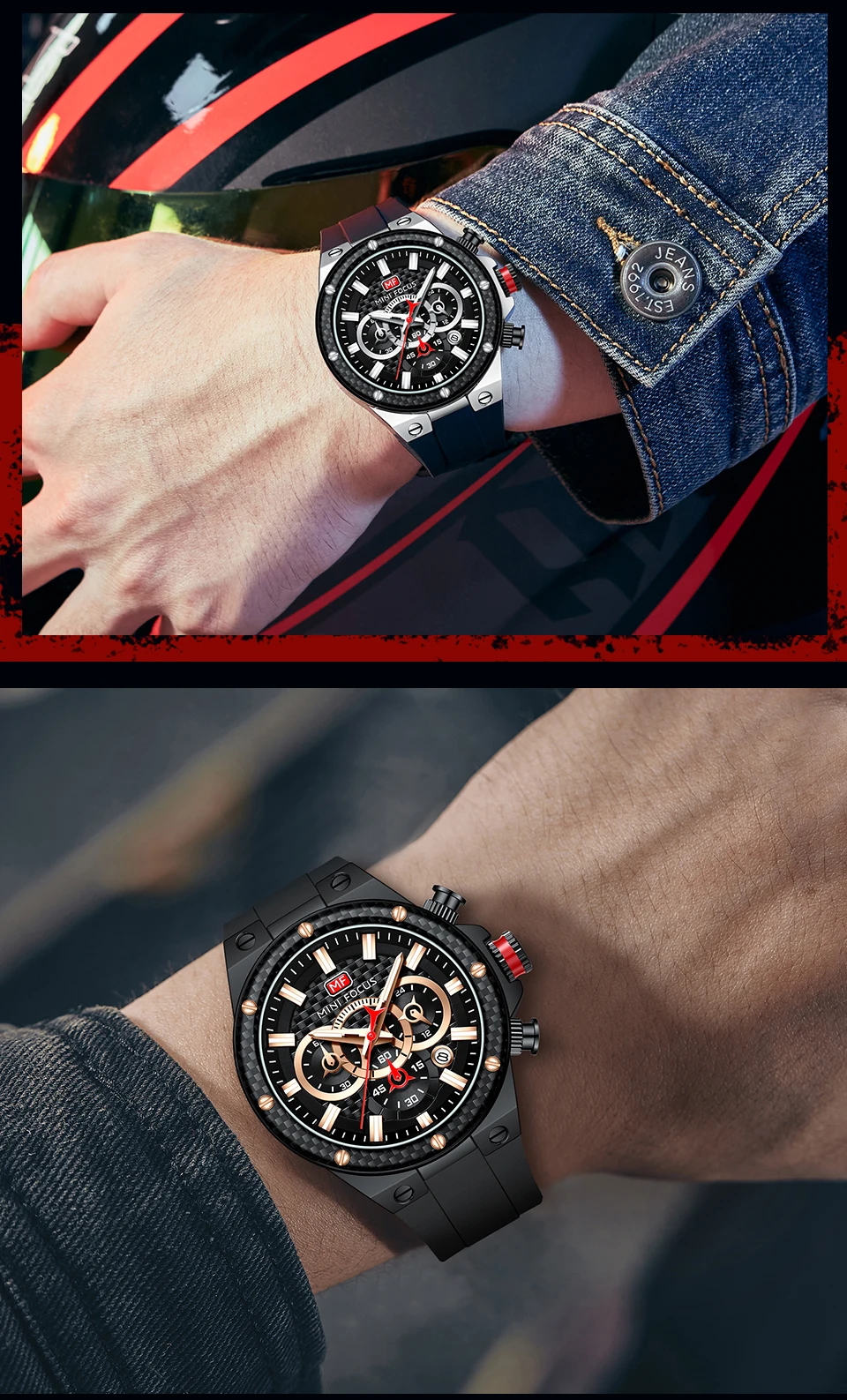 Relógio de quartzo MINI FOCUS para homens à prova d'água_voghion.com