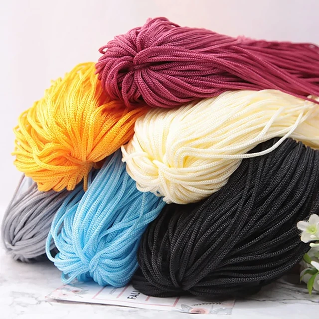 1pc 200g 3mm Color Nylon Cord Thread Crochet Hollow Line Macrame DIY  Hand-Woven Bracelet Braided