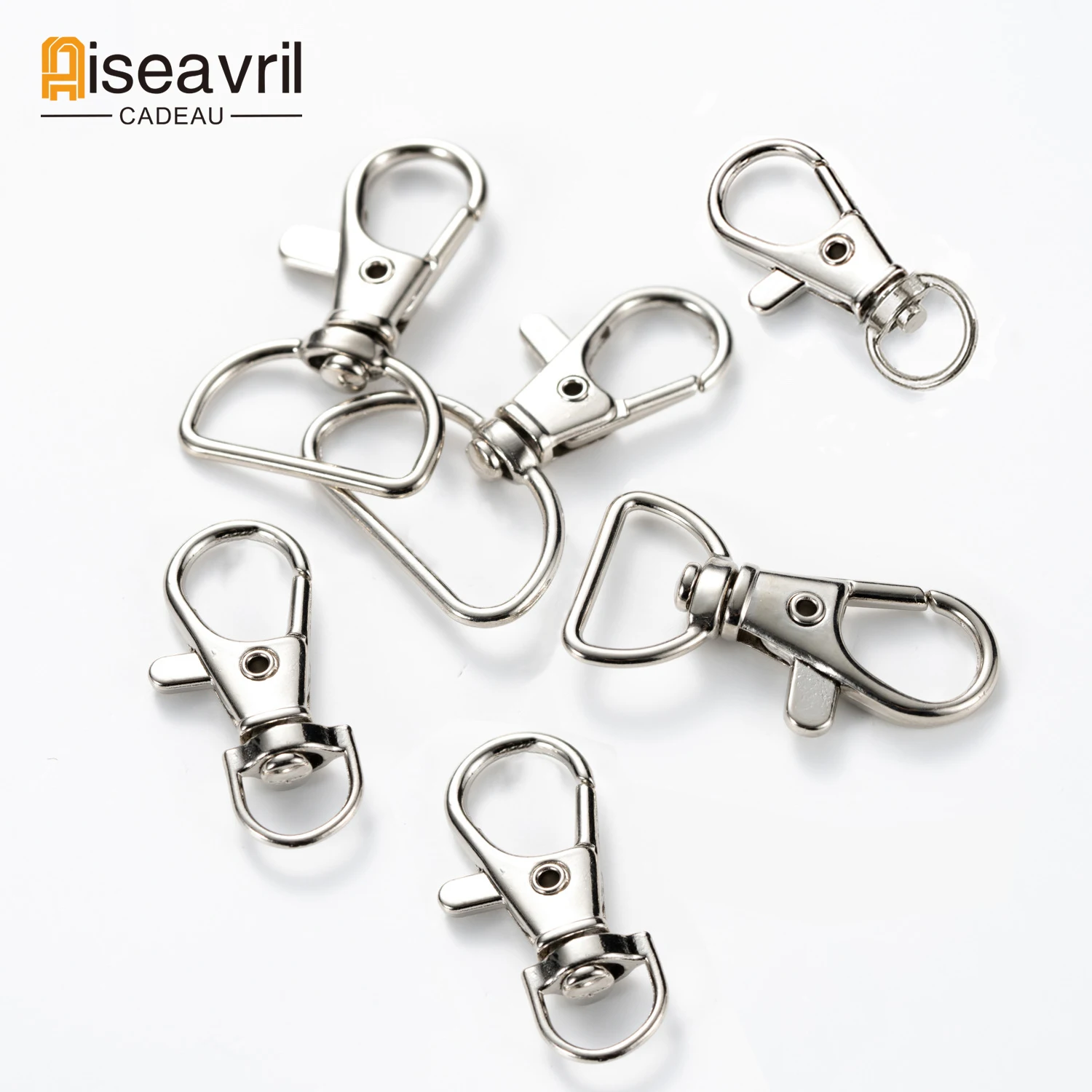 

10pcs/lot 32mm 36mm 38mm 39mm 42mm Silver Plated Zinc Alloy Jewelry Findings,Lobster Clasp Hooks for Necklace&Bag&Keychain DIY