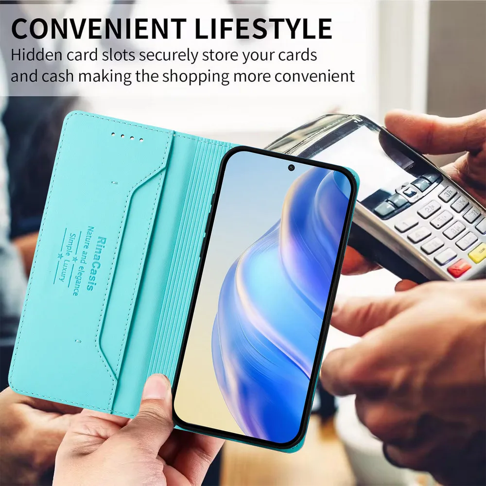 Premium Magnetic Leather Wallet Phone Case - Elegant and Secure Protection