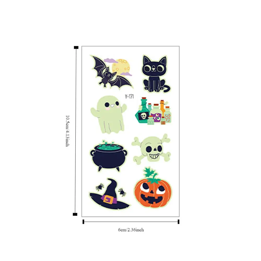 Fluorescence Glowing Spider Web Stickers Temporary Waterproof Halloween Decoration Stickers Decals Body Art 10 pcs makeup stickers
