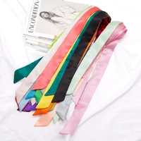 New Long Bag Scarf Women Hair Band Lady Accessories Solid Skinny Scarves Headband Satin Ribbon Neck Tie Decorative Bag Scarves - Image 3