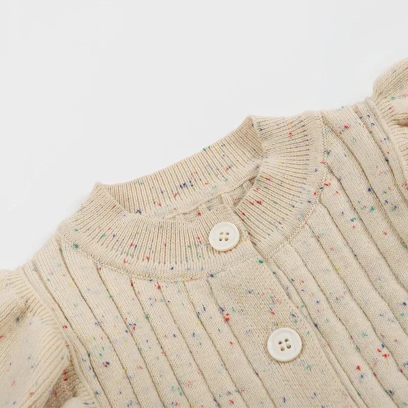 Knitted Baby Jumpsuit Solid Color Long Sleeves Knitted Rompers with Buttons for Toddlers Girls Outfit Newborn Baby Clothes - Image 3