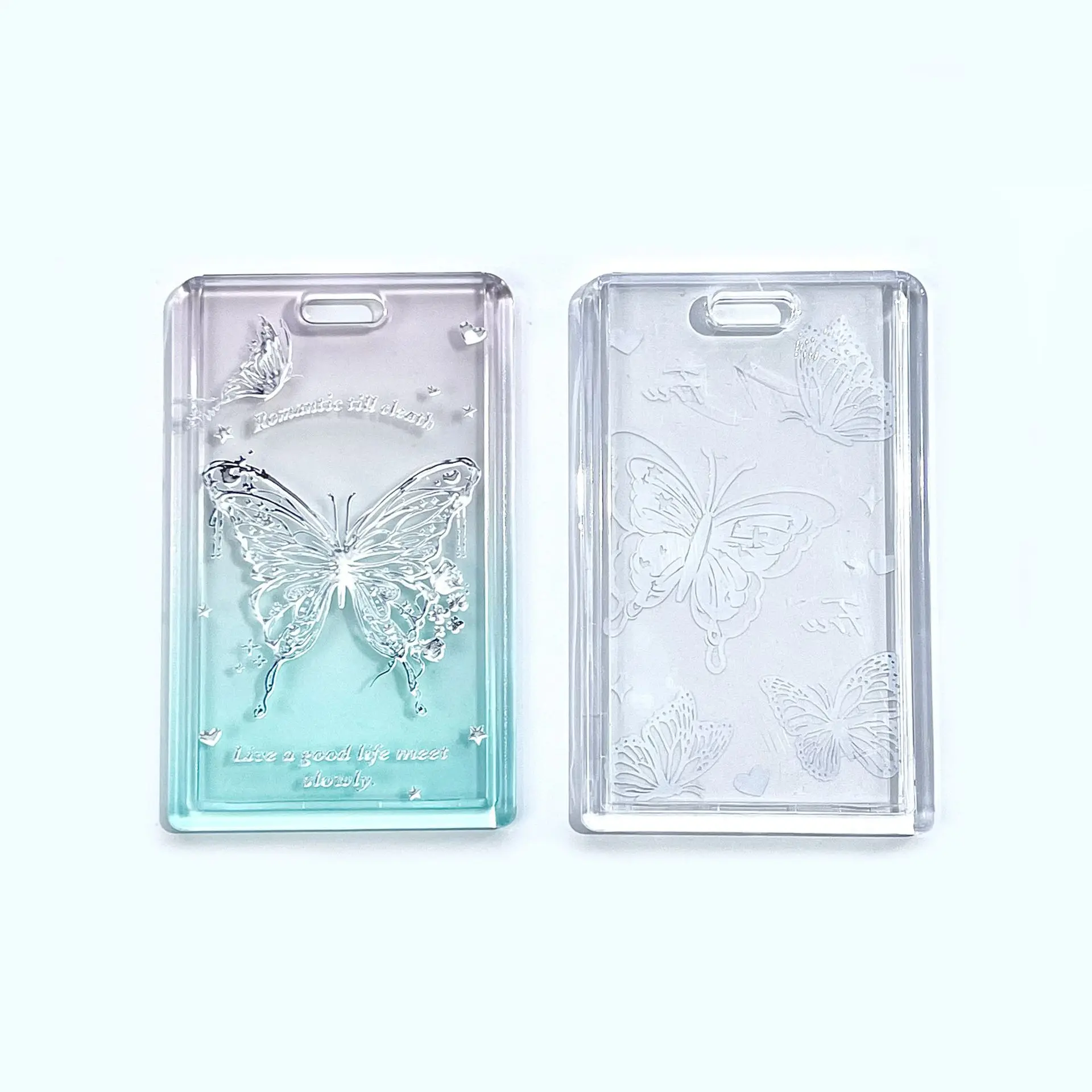 투명 나비 카드 케이스, 학생 캠퍼스 식사 카드, 명함 보호 케이스