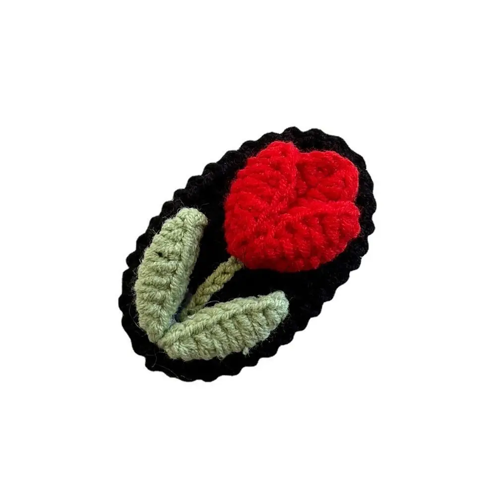 Description Picture 5 of itemHandmade Knitted Flower Barrettes Cute Wool BB Clip Embroidery Hairpin Hair Accessories Headdress Crochet Barrettes Girls