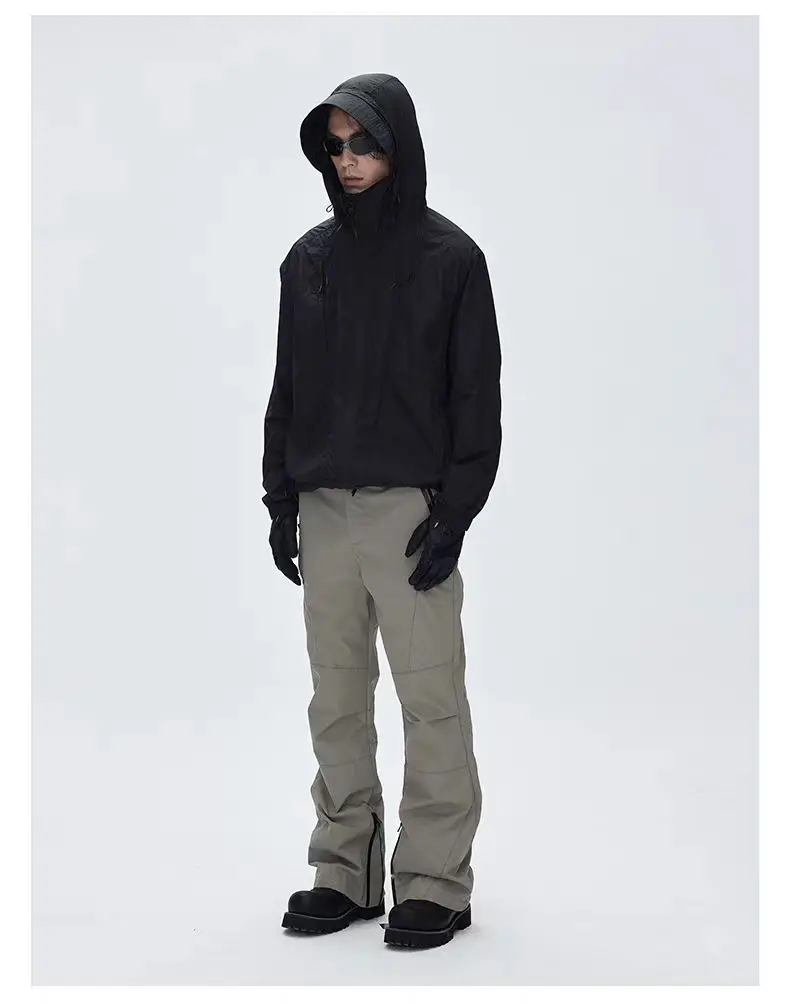 C  Outdoor sunscreen jacket lightweight nylon material back ventilation multipocket techwear aesthetic gorpcore