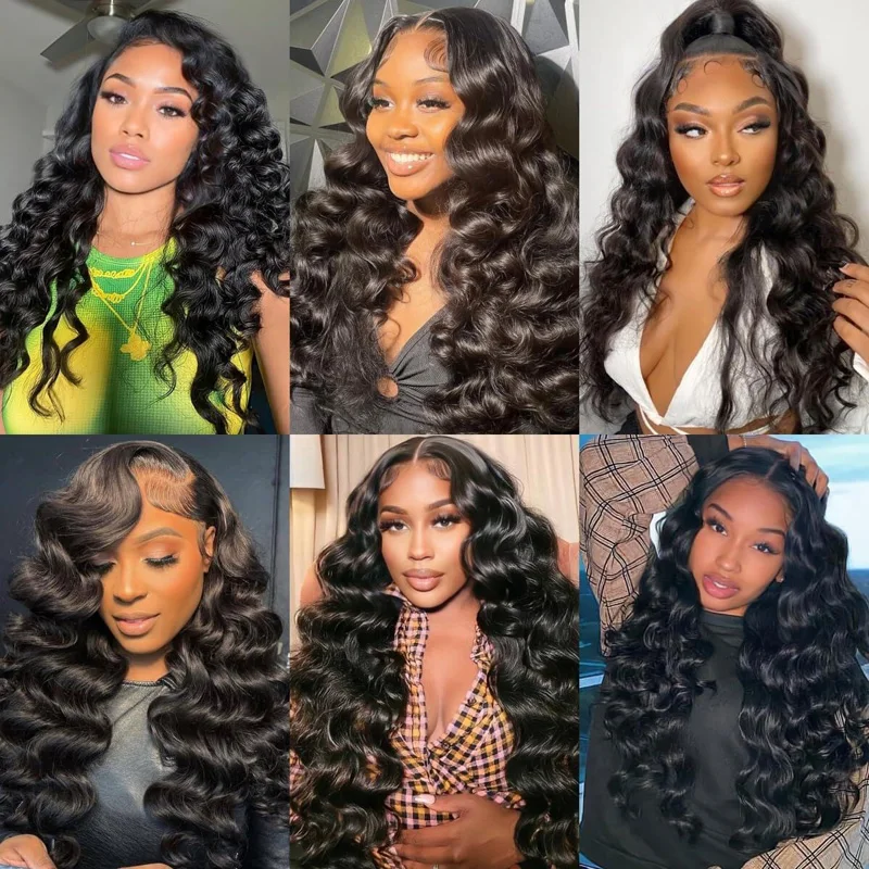 Loose Wave 13x4 Lace Frontal Human Hair Pre-Plucked Natural Color Brazilian Virgin Hair Transparent Lace Closure For Women
